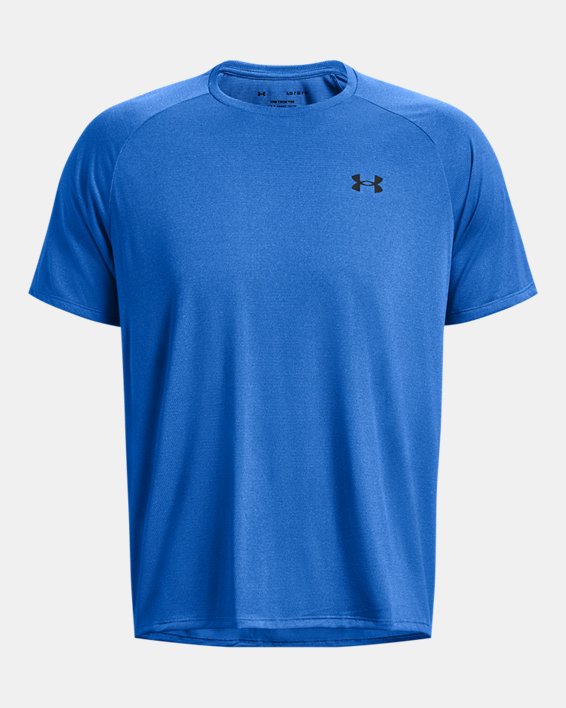 เสื้อยืดแขนสั้น UA Tech™ 2.0 สำหรับผู้ชาย in Blue image number 4